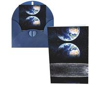 Earth from Moon Print Thank You Cards Greeting Cards With Envelopes Blank Note Cards 10x15 cm Perfect for Thank Yous Invitations