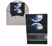 Earth from Moon Print Thank You Cards Greeting Cards With Envelopes Blank Note Cards 10x15 cm Perfect for Thank Yous Invitations