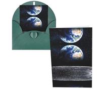Earth from Moon Print Thank You Cards Greeting Cards With Envelopes Blank Note Cards 10x15 cm Perfect for Thank Yous Invitations