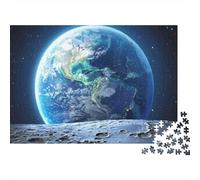 Earth from Moon View Colourful Earth from Outer Space 1000 Pcs Jigsaws for Adults The Impossible Challenge Fun Present 70x50cm/1000pcs
