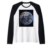 Earth from Space Asia View Astronomy Astrophysics Scene Raglan Baseball Tee