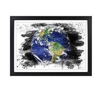 Earth from Space NASA (8) V3 Framed Print | A2 Black Framed Wall Art | Ready to Hang | Modern Space Picture | Living Room Bedroom Lounge Office