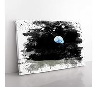 Earth From Space NASA No.2 V3 Modern Canvas Wall Art Print Ready to Hang, Framed Picture for Living Room Bedroom Home Office Décor, 50x35 cm (20x14 Inch)