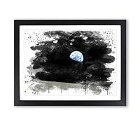 Earth From Space NASA No.2 V3 Modern Framed Print | A3 Black Framed Wall Art | Ready to Hang | Modern Space Picture | Living Room Bedroom Lounge Office