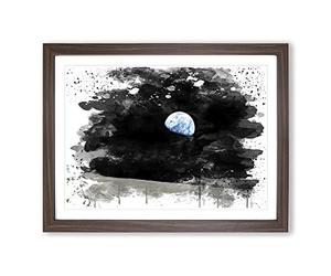 Earth From Space NASA No.2 V3 Modern Framed Print | A3 Walnut Framed Wall Art | Ready to Hang | Modern Space Picture | Living Room Bedroom Lounge Office