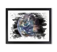 Earth From Space NASA No.6 V3 Modern Framed Print | A4 Black Framed Wall Art | Ready to Hang | Modern Space Picture | Living Room Bedroom Lounge Office