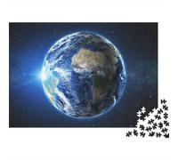 Earth from Space Vibrant Color 1000 Piece Jigsaw Puzzle for Adults Earth Space Planet Cosmic Premium Thick Sturdy Challenging Hard Stress Relief 52x38cm/1000pcs