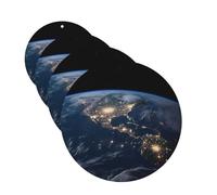 Earth from The Outer Space Car Air Fresheners Cards Set of 4 Pieces,Long-Lasting Car Aromatherapy Tablets Hanging Scented Cards for Wardrobe Bathroom Rearview Mirror Hanging Ornament