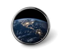 Earth from The Outer Space Round Badge Brooch Lightweight Lapel Tie Pins Unique Gifts Metal Brooch Badge For Hat Shirt Clothing Bags Decoration