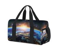Earth Galaxy Sports Duffel Bag Galaxy Weekend Overnight Bag Tote Holdall Casual Travel Gym Duffel Bags for Kids Girls Boys Women Men