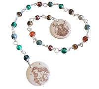 Earth Goddess and Horned God Meditation Beads, Handmade Pagan Engraved Prayer Beads with Gemstone Glass Acrylic Beads Wicca Wiccan Witch Gaia Cernunnos Herne