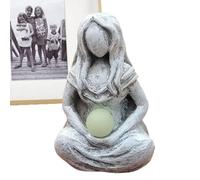 Earth Goddess Figurine - 8cm Resin Statue, Abstract Moon Design, Handcrafted Natural Ornament | Decorative Garden Sculpture, Spiritual Mother Figure Decor, Divine Feminine Symbol For Harmony And Prote