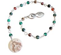 Earth Goddess Meditation Beads, Handmade Pagan Engraved Prayer Beads with Gemstone Glass Acrylic Beads Wicca Wiccan Witch Gaia