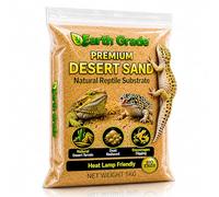 Earth Grade Desert Sand - Natural Reptile Substrate for Bearded Dragons, Geckos & Lizards - Dust Reduced, Heat Lamp Safe, Encourages Natural Digging & Burrowing - Terrarium Vivarium Sand