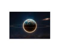 Earth Halo 4K Poster Poster Vintage Art, Wall Canvas, Decoration Aesthetic, Living Room, Kids Room Dormitory, Cafe, Bathroom, Suitable for Bedroom, Gym, Cool Classic 20x30inch(50x75cm) Unframe-style