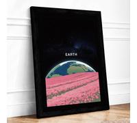 Earth in Dreamscape Surrealism Framed Wall Art Print A3 (42×29.7cm) Black, Wall Decor for Living Room, Bedroom, Office & Home, Ready to Hang, Art Gift