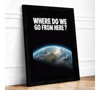 Earth in Question Typography Framed Wall Art Print A1 (84.1×59.4cm) Black, Wall Decor for Living Room, Bedroom, Office & Home, Ready to Hang, Art Gift