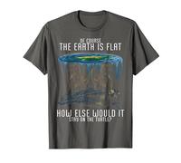 Earth is Flat Society Turtle Elephants Science Animal T-Shirt, Men, Asphalt Grey, 6X-Large