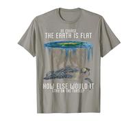 Earth is Flat Society Turtle Elephants Science Animal T-Shirt, Men, Slate Grey, Large