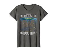 Earth is Flat Society Turtle Elephants Science Animal T-Shirt, Women, Asphalt Grey, XX-Large