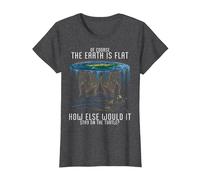Earth is Flat Society Turtle Elephants Science Animal T-Shirt, Women, Dark Heather Grey, 3X-Large