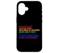 EARTH ISN'T FLAT STAND UP FOR SCIENCE REAL Earth Day Meme Case for iPhone 16