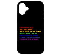 EARTH ISN'T FLAT STAND UP FOR SCIENCE REAL Earth Day Meme Case for iPhone 16 Plus