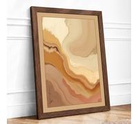 Earth Layers Minimalist Framed Wall Art Print A1 (84.1×59.4cm) Walnut, Wall Decor for Living Room, Bedroom, Office & Home, Ready to Hang, Art Gift