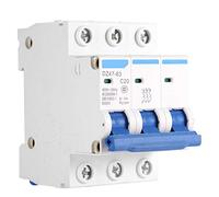 Earth leakage protectors Miniature Circuit Breaker, AC 400V 6/10/16/20A 3 Pole MCB, 400V Practical DZ47-63 Stable for Dc Systems Small-Sized Solar Power Generation System (Color : 20a)