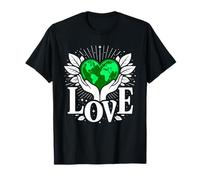 Earth Love Heart Eco Nature Art Green T-Shirt