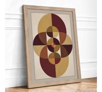 Earth Mandala Geometric Framed Wall Art Print A2 Oak