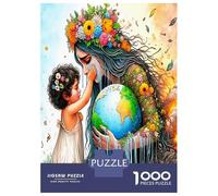 Earth Mother Child 1000 Pieces Jigsaw Puzzle Set Tender Nature Devotion Jigsaw Puzzle Premium Cardstock Senior Enthusiasts Concentration Training Housewarming Gift Indoor Leisure 70x50cm/1000pcs