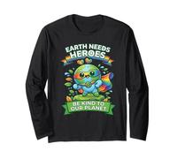 Earth Needs Hero Be Kind to Our World Earth Day Kid Long Sleeve T-Shirt