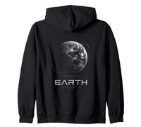 Earth Orbit Space Astronomy Celestial Text Zip Hoodie