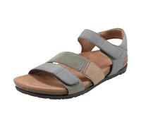 Earth Origins Women’s Orlene Sandal I Slip Resistant with Arch Support, Leather Sandals for Everyday, Blue Heron, 8 UK