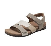 Earth Origins Women’s Orlene Sandal I Slip Resistant with Arch Support, Leather Sandals for Everyday, Khaki Multi, 9.5 Wide