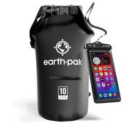 Earth Pak-Torrent Series Waterproof Dry Bag Keeps Gear Dry for Kayaking, Boating, Hiking, Camping and Fishing with Waterproof Phone Case (Black, 10L)