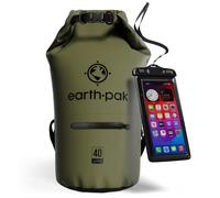 Earth Pak- Torrent Series Waterproof Dry Bag Keeps Gear Dry for Kayaking, Boating, Hiking, Camping and Fishing with Waterproof Phone Case (Green, 40L)
