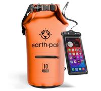 Earth Pak-Torrent Series Waterproof Dry Bag Keeps Gear Dry for Kayaking, Boating, Hiking, Camping and Fishing with Waterproof Phone Case (Orange, 10L)
