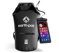 Earth Pak- Torrent Series Waterproof Dry Bag Keeps Gear Dry for Kayaking, Boating, Hiking, Camping and Fishing with Waterproof Phone Case (Black, 40L)