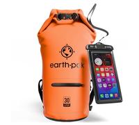 Earth Pak- Torrent Series Waterproof Dry Bag Keeps Gear Dry for Kayaking, Boating, Hiking, Camping and Fishing with Waterproof Phone Case (Orange, 30L)