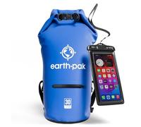 Earth Pak- Torrent Series Waterproof Dry Bag Keeps Gear Dry for Kayaking, Boating, Hiking, Camping and Fishing with Waterproof Phone Case (Blue, 30L)