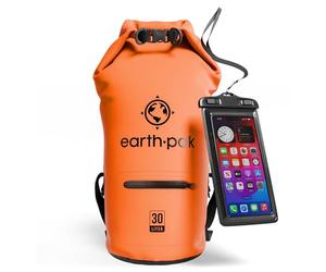 Earth Pak Waterproof Backpack Dry Bag - 30L Rucksack with Zip Pocket