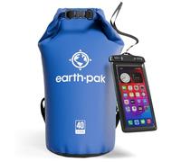 Earth Pak -Waterproof Dry Bag - Roll Top Dry Sack Keeps Gear Dry for Boating, Hiking, Camping and Fishing with Waterproof Phone Case (Blue, 40L)
