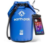 Earth Pak -Waterproof Dry Bag - Roll Top Dry Sack Keeps Gear Dry for Boating, Hiking, Camping and Fishing with Waterproof Phone Case (Blue, 20L)