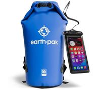 Earth Pak -Waterproof Dry Bag - Roll Top Dry Sack Keeps Gear Dry for Boating, Hiking, Camping and Fishing with Waterproof Phone Case (Blue, 30L)