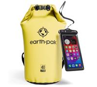 Earth Pak -Waterproof Dry Bag - Roll Top Dry Sack Keeps Gear Dry for Boating, Hiking, Camping and Fishing with Waterproof Phone Case (Yellow, 40L)