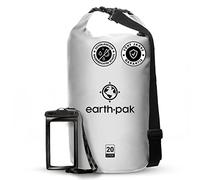 Earth Pak -Waterproof Dry Bag - Roll Top Dry Sack Keeps Gear Dry for Boating, Hiking, Camping and Fishing with Waterproof Phone Case (White, 55L)