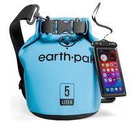 Earth Pak -Waterproof Dry Bag - Roll Top Dry Sack Keeps Gear Dry for Boating, Hiking, Camping and Fishing with Waterproof Phone Case (Light Blue, 20L)