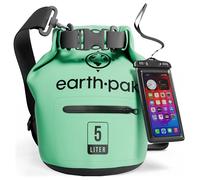 Earth Pak - Waterproof Dry Bag with Front Zippered Pocket Keeps Gear Dry for Kayaking, Beach, Rafting, Boating, Hiking, Camping and Fishing with Waterproof Phone Case
